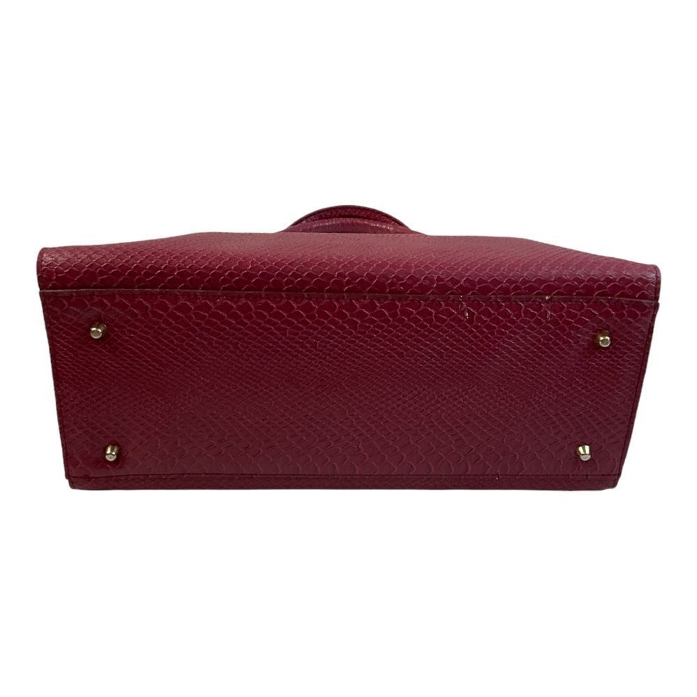 GUNAS NEW YORK Women's HERMIT Burgundy Vegan Leather Double handle Handbag. - Picture 4 of 13